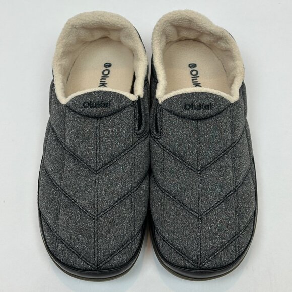 🌺 OluKai Puku‘i Quilted Slipper - Dark Shadow / Lava Rock - Men’s 10 🌺 - Picture 8 of 15
